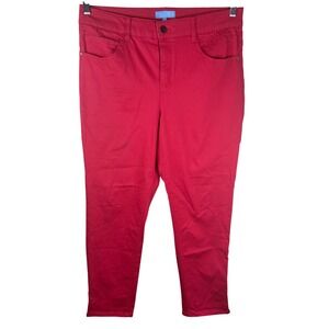Draper James RSVP Red High Rise Pants Size 14 Womens Career Vacation Wear
